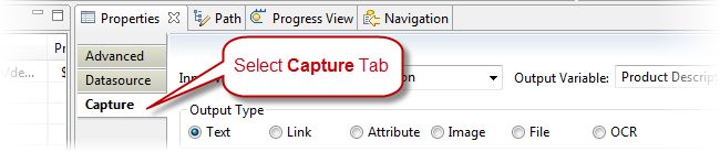 Select caputure tab