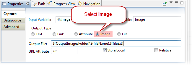 Select Image output type