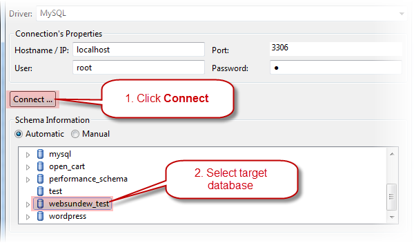 Select MySQL Database schema