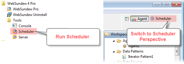 Switch to Sceheduler Perspective