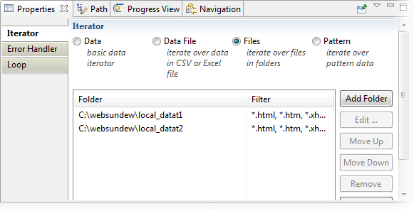 Edit local files iterator